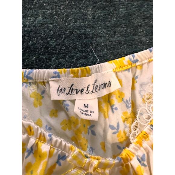 For Love & Lemons Daffodil Satin Floral Lace Mini Dress Size Medium - Picture 8 of 9